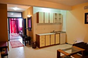 a small kitchen with a sink and a counter at Apartmens Aida Luks in Ulcinj +203 photos
