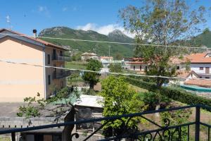 a view of a town with mountains in the background at La dolce vita in Agerola
