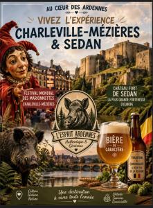 a poster for a beer festival with a picture of a bottle of beer at Chez Mamie in Donchery