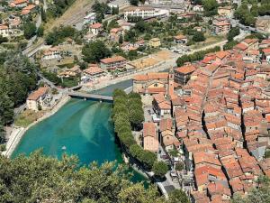 an aerial view of a town with a river at Studio de charme in Breil-sur-Roya +10 photos
