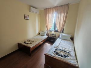 two beds in a room with a window at Guesthouse Oasis-Shabla in Shabla +24 photos