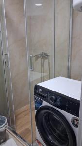 a washing machine in a bathroom with a shower at Cozy aparment Susanj,Bar in Bar