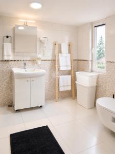 a bathroom with a sink and a toilet at MaxiHomes Hadrian in Antalya +158 photos