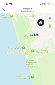 a map showing the approximate location of the parramatta at Aroeira Turquoise Home in Aroeira