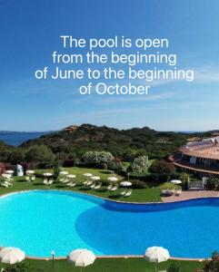 the pool is open from the beginning of june to the beginning of october at Boho Chic Beach Resort in Sardegna in Porto Istana