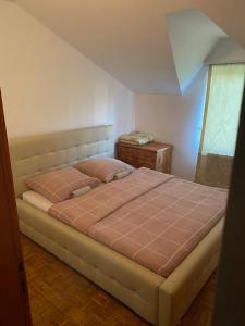a bedroom with a large bed and a window at Estrada Cazin in Ostrožac
