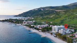 an aerial view of a resort on a beach at Hotel Garden in Vlorë
