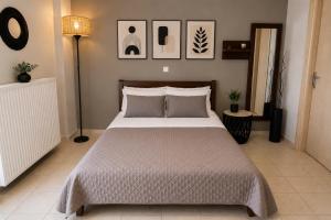 a bedroom with a large bed in a room at Studios Prodromidis Πρεβεζα in Preveza