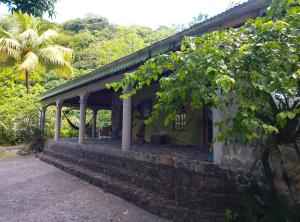 a small house with a stone porch and trees at Kaiche in Trafalgar +19 photos