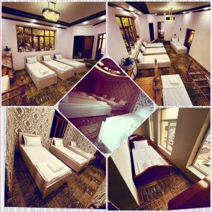 a group of four pictures of a room with beds at Geniuses in Samarkand