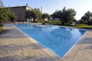 a large swimming pool with blue water at Agriturismo Le Carolee in Pianopoli