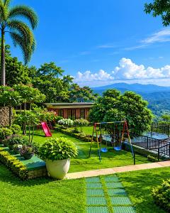 a park with a playground with a swing at Akway Resort Beragala Haputale in Beragala +44 photos