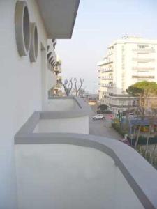 a view of a city street from a building at Hotel Rigobello in Riccione