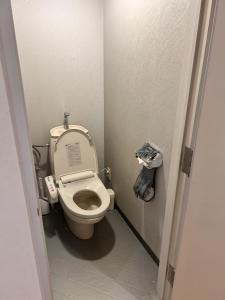 a small bathroom with a toilet in a stall at Nikko Park Lodge Tobu Station in Nikko +112 photos