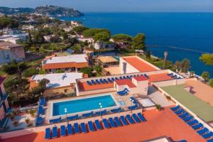 an aerial view of a resort with a swimming pool at Hotel Terme Cristallo Palace in Casamicciola Terme