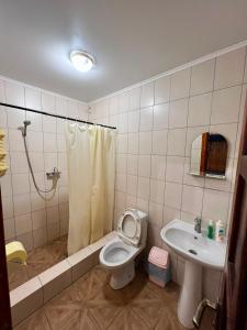 a bathroom with a toilet and a sink at Serce Kanyonu in Kamianets-Podilskyi +15 photos