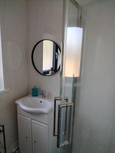 a bathroom with a sink and a mirror at Willow House in Newtownshandrum +18 photos