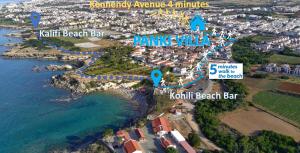 a map of the island of kohli beach bar at PANKI Beach Villa Protaras in Protaras