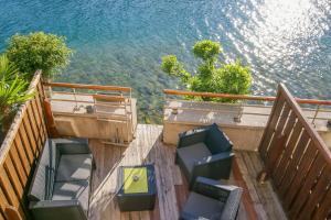 an aerial view of the water from a balcony at Feet in the water! in Duingt