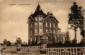 an old photo of a large building with a fence at Villa du Sauzin in Cronat
