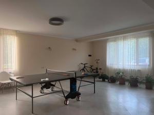 a living room with a ping pong table in it at Likhauri Guesthouse in Likhauri