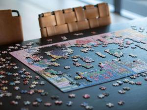a table with a lego puzzle on it at The Sebel Kiama in Kiama