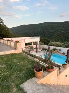 a house with a swimming pool in a yard at Apartments Blue Heaven in Ulcinj