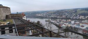 a view of a river and a city at Sonnenhaus Leo Hutthurm in Hutthurm