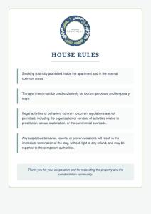 a screenshot of the house rules page of a document at Nicolosi Apartment in Latina