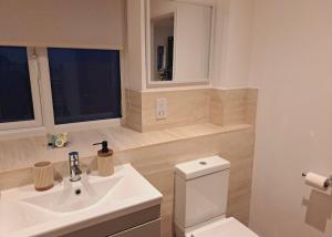 a bathroom with a white toilet and a sink at Yew Tree Retreat- Sunset Suite in Newbury +20 photos