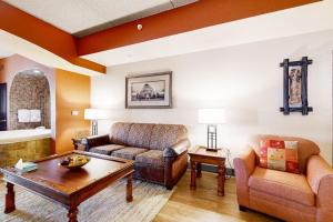 a living room with a couch and a table at Chula Vista Condo 2632/2634 in Wisconsin Dells