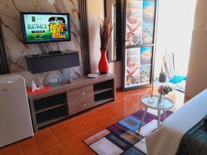 a living room with a television and a table at EcoGreen B&B On 222 Botha in Northam
