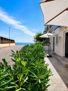 a view of the ocean from a building at Sole E Mare in Marina di Fuscaldo