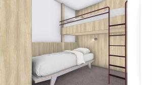 a bedroom with a bunk bed and a ladder at Plavna Serviced Apartments in Scuol +55 photos