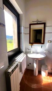 a bathroom with a sink and a mirror at Tenute Sciara in Randazzo