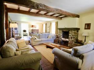 a living room with couches and a fireplace at Baronheid in Francorchamps