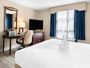 a hotel room with a bed and a desk and a television at Best Western Potomac Mills in Woodbridge