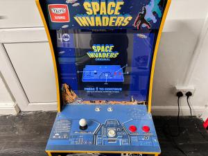 a lego space invaders arcade game on display at Honeycott in Crickhowell +31 photos