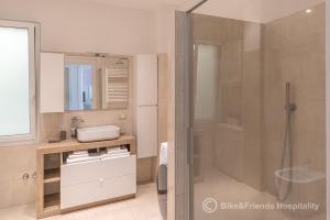 a bathroom with a shower and a sink at Dimora San Francesco in Pesaro +27 photos