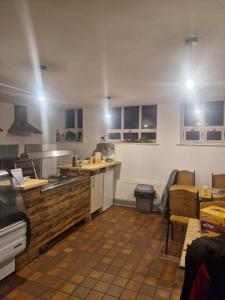 a kitchen with a sink and a counter top at Ty Bert in Newport