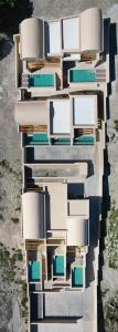 an aerial view of a building at Santorini - Villa - Sleeps 4 - Pool - Parking in Mesaria