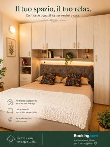 a magazine advertisement for a bed in a bedroom at Casa Giulio Collio Suite in Cormòns