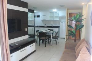 Η κουζίνα ή μικρή κουζίνα στο Apart-Hotel Terraços do Atlântico
