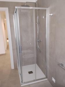 a shower with a glass door in a bathroom at Venice Delta Lagoon Apartments in Porto Viro +58 photos