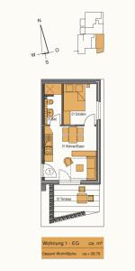a floor plan of a house at Wittehuus Wohnung 1 in Borkum