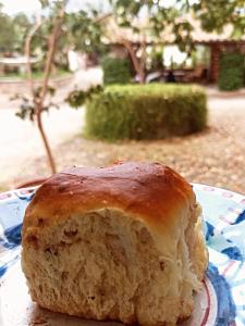 a loaf of bread sitting on top of a plate at Villa O'Serbante in Sant'Agnello