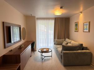 a living room with a couch and a table at Navis Suites & Spa in Mandre