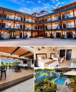 a hotel with a view of a pool and a room at Hotel Yorio Inn in Tuxpan de Rodríguez Cano