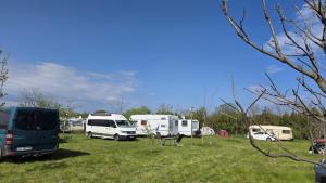 a group of rvs parked in a field at Marina Park Camping in Vama Veche