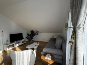 a living room with a couch and a tv at Apartment D&A in Albbruck